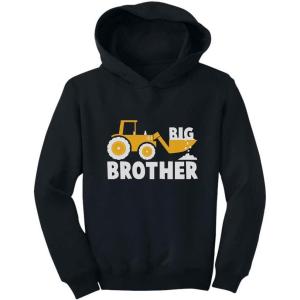 imageTstars  Big Brother Gift  Tractor Loving Boy Toddler HoodieBlack