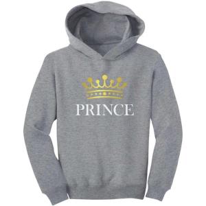imageTstars TeeStars  Prince Crown Gift for Son Brother Little Boys Toddler HoodieGray