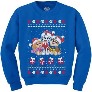 imageTstars Paw Patrol Team Ugly Christmas Sweatshirt for Toddlers Skye Marshall Rubble Tacky Sweater Style Kids SweatshirtsBlue