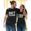 imageTstars Better Together Matching Shirts for Couples Him and Her Gifts Couple OutfitsMen Black  Women Black