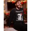imageTstars Big Trex Santa Ugly Christmas Sweatshirt for Men Tacky Sweater Style Funny Dinosaur Xmas Holiday Mens SweatshirtsBlack