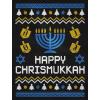 imageTstars Happy Chrismukkah Xmas Hanukkah Ugly Christmas 34 Sleeve Baseball Jersey Shirt MediumBlackGray