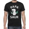 imageTstars Papa Saur Shirt Fathers Day Dad Grandpa Shirts for Men Gifts for Dads Dinosaur Theme Funny Trex Mens TShirtBlack