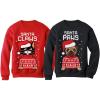 imageTstars Santa Paws Santa Claws Ugly Christmas Sweater Sweatshirt Matching Couple SetClaws Red  Paws Black