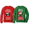 imageTstars Santa Paws Santa Claws Ugly Christmas Sweater Sweatshirt Matching Couple SetClaws Red  Paws Green