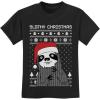 imageTstars Slothy Christmas Ugly Christmas Sweater Sloth Youth Kids TShirtBlack