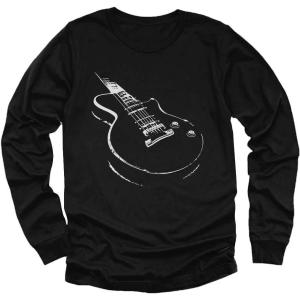 imageTstars Guitar Shirt for Men Gifts for Musician Player Guitarist Music Mens Long Sleeve TShirtBlack