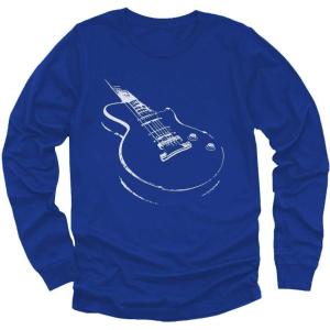 imageTstars Guitar Shirt for Men Gifts for Musician Player Guitarist Music Mens Long Sleeve TShirtBlue