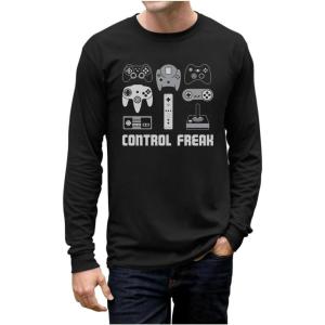 imageTstars Video Game Control Freak Gift for Gamers Gaming Sweatshirt Mens Long Sleeve TShirtBlack