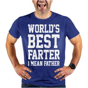 imageTstars World Best Farter I Mean Father Shirt Gifts for dad from Daughter Son Funny tShirt for Men A1World Best  Blue