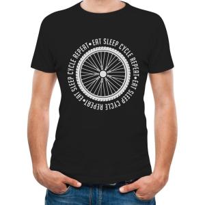imageTstars Eat Sleep Cycle Repeat  Gift for Cyclist Biking Bike Riders Mens TShirtBlack