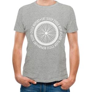 imageTstars Eat Sleep Cycle Repeat  Gift for Cyclist Biking Bike Riders Mens TShirtGray