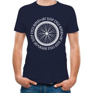 imageTstars Eat Sleep Cycle Repeat  Gift for Cyclist Biking Bike Riders Mens TShirtNavy