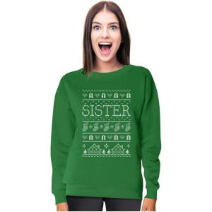 imageTstars Sister Ugly Christmas Sweater Funny Gift Women SweatshirtGreen