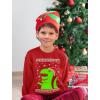 imageTstars Big Green Trex Santa Ugly Christmas Sweater  Funny Youth Kids SweatshirtRed