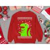 imageTstars Big Green Trex Santa Ugly Christmas Sweater  Funny Youth Kids SweatshirtRed
