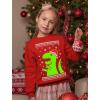 imageTstars Big Green Trex Santa Ugly Christmas Sweater  Funny Youth Kids SweatshirtRed