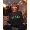 imageTstars Christmas Trees flat line drawing Sweatshirt Women SweatshirtBlack