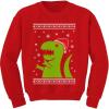 imageTstars Big Green Trex Santa Ugly Christmas Sweater  Funny Youth Kids SweatshirtRed