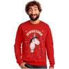 imageTstars Jewnicorn Funny Ugly Christmas Hanukkah Sweater Happy Holidays SweatshirtRed