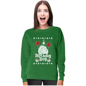 imageTstars Jesus Birthday Boy Ugly Christmas Sweater Xmas Holiday Women SweatshirtGreen
