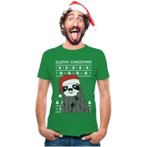 imageTstars Slothy Christmas Ugly Christmas Sweater Sloth TShirtGreen
