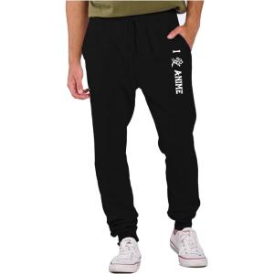 imageTstars Unisex Joggers for Women Men Sweatpants for Anime Fans Fleece JoggersBlack
