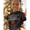 imageTstars Basketball Boys Ugly Christmas Sweater Style Sweatshirt Merry Swishmas Xmas Holiday Youth Kids SweatshirtsBlack
