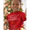 imageTstars Basketball Boys Ugly Christmas Sweater Style Sweatshirt Merry Swishmas Xmas Holiday Youth Kids SweatshirtsRed