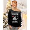 imageTstars Go Jesus Its Your Birthday Ugly Christmas Sweater Off Shoulder SweatshirtBlack