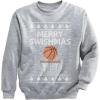 imageTstars Basketball Boys Ugly Christmas Sweater Style Sweatshirt Merry Swishmas Xmas Holiday Youth Kids SweatshirtsGray