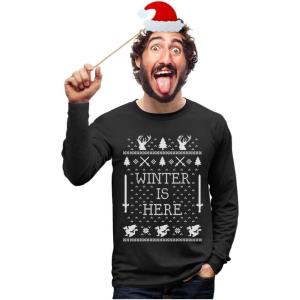 imageTstars Winter is Here Ugly Christmas Sweater Mens Long Sleeve TShirtBlack