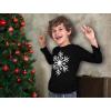 imageTstars Big White Snowflake Ugly Christmas Sweater Style Xmas Holiday Long Sleeve TShirt for Toddlers and Youth KidsBlack