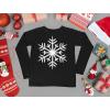 imageTstars Big White Snowflake Ugly Christmas Sweater Style Xmas Holiday Long Sleeve TShirt for Toddlers and Youth KidsBlack