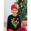 imageTstars Trex Ugly Christmas Sweater Style Santa Riding Dino Youth Kids SweatshirtBlack
