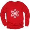 imageTstars Big White Snowflake Ugly Christmas Sweater Style Xmas Holiday Long Sleeve TShirt for Toddlers and Youth KidsRed