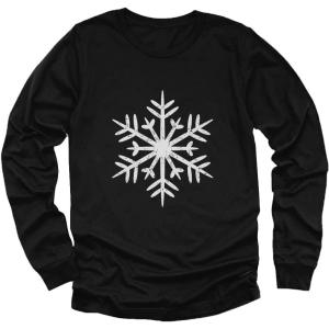 imageTstars Big White Snowflake Ugly Christmas Sweater Style Xmas Holiday Long Sleeve TShirt for Toddlers and Youth KidsBlack