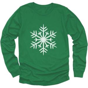 imageTstars Big White Snowflake Ugly Christmas Sweater Style Xmas Holiday Long Sleeve TShirt for Toddlers and Youth KidsGreen