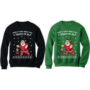 imageTstars Funny Ugly Christmas Matching Sweatshirts for Couples Men Women Pullover Set Men Green LargeWomen Black Small