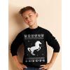 imageTstars  Ugly Christmas Outfit Love Horses Youth Kids SweatshirtGray