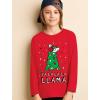 imageTstars FA La La Llama Ugly Christmas Sweater Funny Xmas Youth Kids Long Sleeve TShirtBlack
