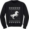 imageTstars  Ugly Christmas Outfit Love Horses Youth Kids SweatshirtBlack