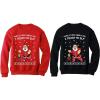 imageTstars Funny Ugly Christmas Matching Sweatshirts for Couples Men Women Pullover Set Men Black SmallWomen Red Medium