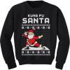 imageTstars KungFu Santa Ugly Christmas Sweatshirt Funny Tacky Sweater Style Xmas Holiday Youth Kids SweatshirtsBlack