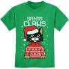 imageTstars Santa Claws Cat Ugly Christmas Sweater Youth Kids TShirtGreen