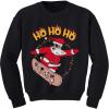 imageTstars Skater Santa Claus Ho Ho Ho Ollie Ugly Christmas Youth Kids SweatshirtBlack