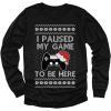 imageTstars Gaming Boys Ugly Christmas Shirt I Paused My Game to Be Here Xmas Holiday Long Sleeve TShirt for Youth KidsBlack