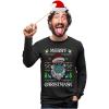 imageTstars Merry Christmask 2020 Quarantine Face Mask Ugly Christmas Long Sleeve TShirtBlack