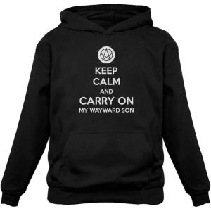 imageTstars Keep Calm and Carry On Wayward Son Funny Hoodies with Sayings Novelty Hoodie MenBlack