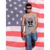 imageTstars American Flag Cap hat  Cool 4th of July Merica Mens Tank TopMerica  Gray